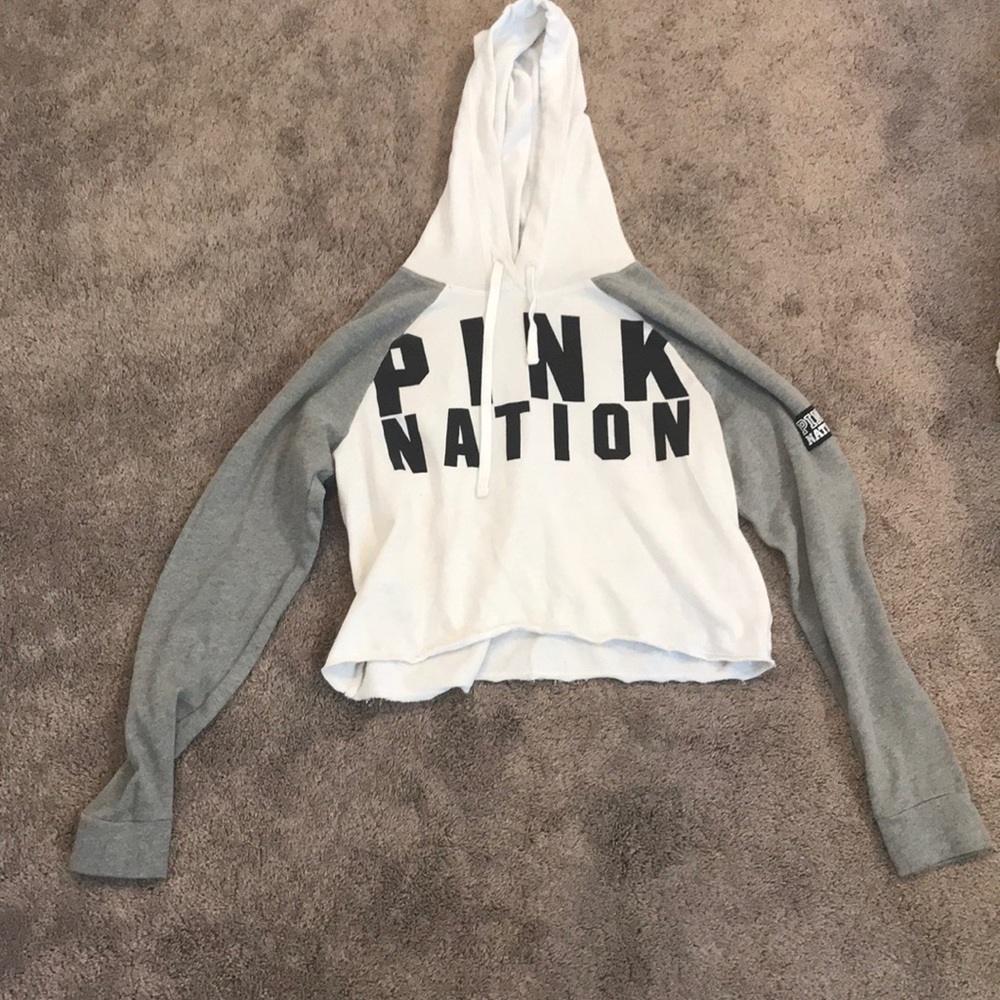 Cropped PINK light sweatshirt hoodie